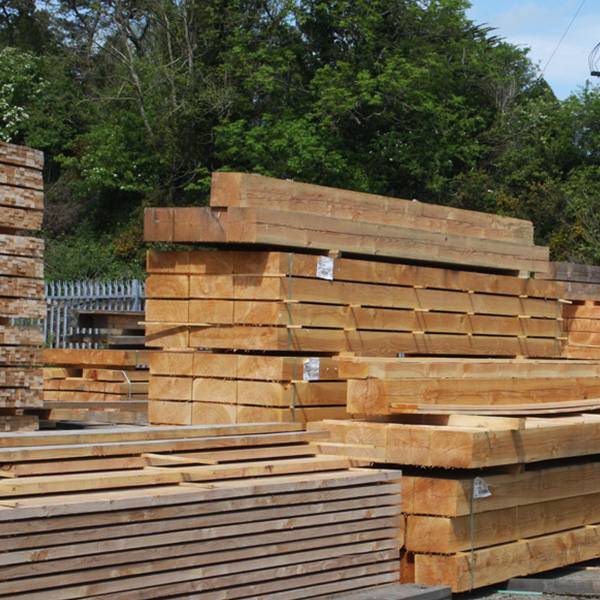 Stacked sawn beams in the yard at Rathdrum